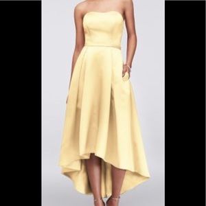 David’s Bridal Sz 4 Strapless Satin High-Low Dress